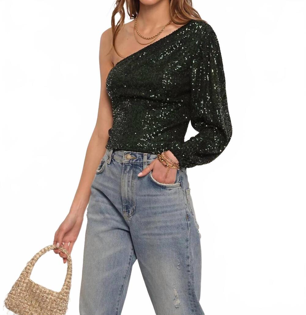 NEW HEARTLOOM seela one-shoulder top in forest
